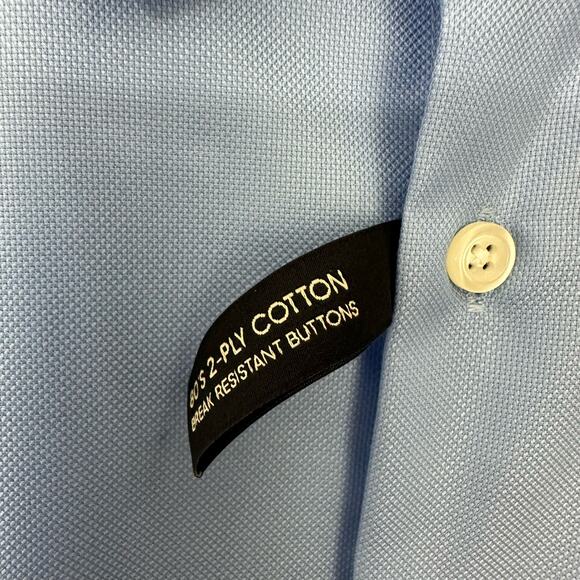 Pronto Uomo Executive Fit Dress Shirt Mens 22 34/35 Non Iron Button‎ Up Blue - Picture 5 of 8